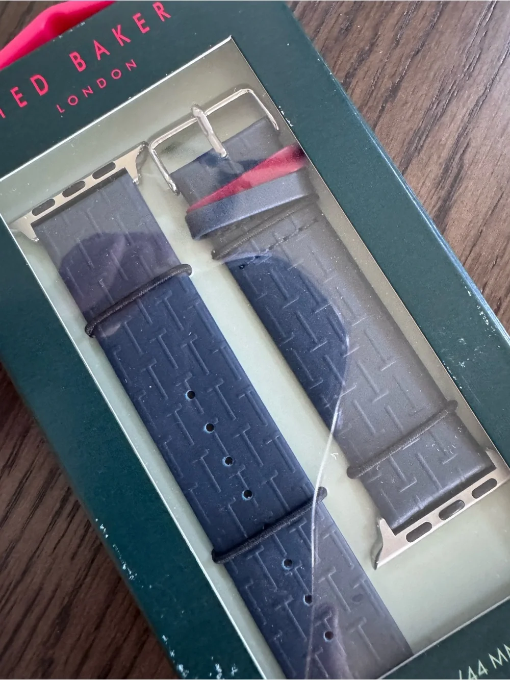 New in Box - Ted Baker Navy Watch Strap with Red Accent for iPhone 42MM / 44MM